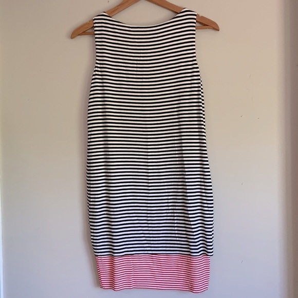 BAILEY 44 Black/White/Red Nautical Striped Stretch tie knot Dress - Picture 4 of 6